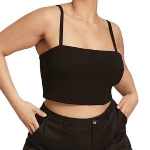 11 Honore Shayla Crop Top Size 3 22 To 24 Color Black Women Built In Shelf Bra